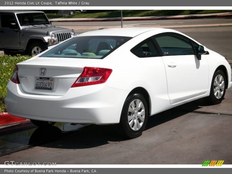 Taffeta White / Gray 2012 Honda Civic LX Coupe
