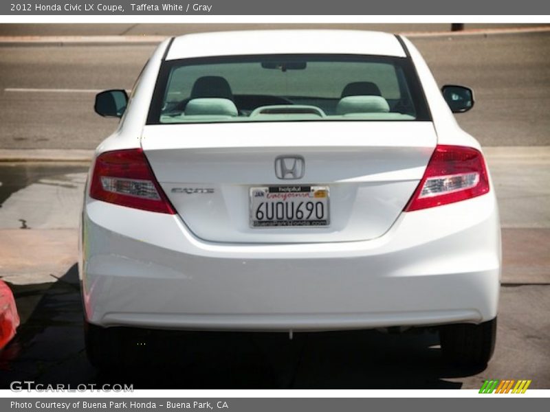 Taffeta White / Gray 2012 Honda Civic LX Coupe