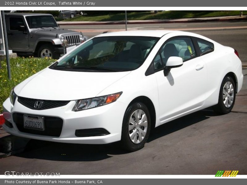 Taffeta White / Gray 2012 Honda Civic LX Coupe