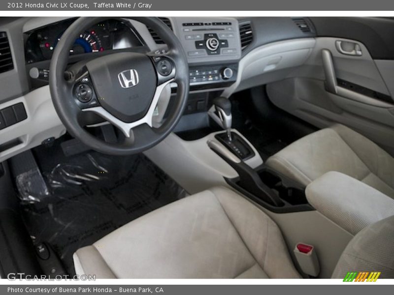 Taffeta White / Gray 2012 Honda Civic LX Coupe