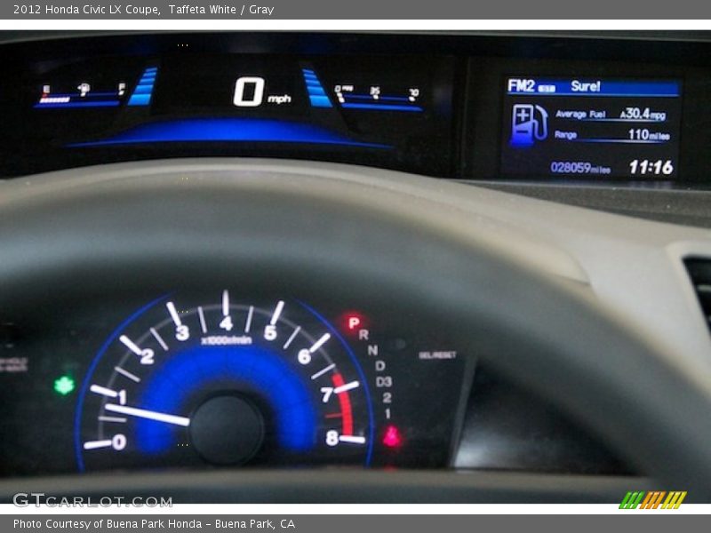 Taffeta White / Gray 2012 Honda Civic LX Coupe