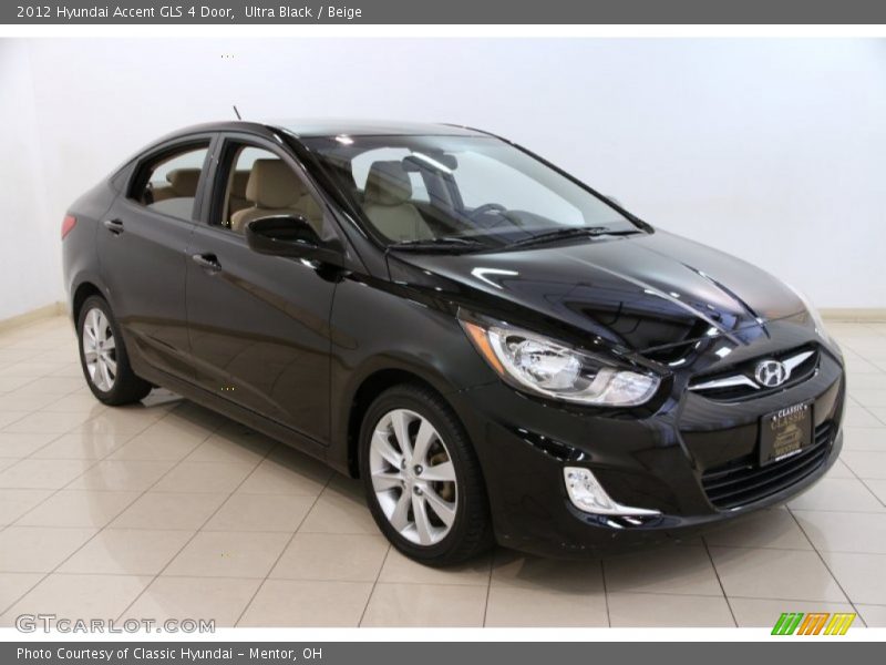 Ultra Black / Beige 2012 Hyundai Accent GLS 4 Door