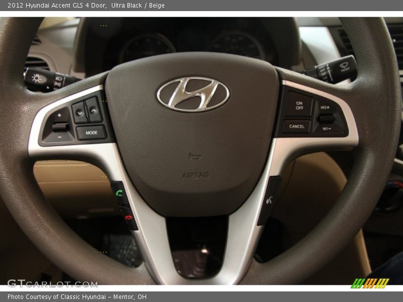 Ultra Black / Beige 2012 Hyundai Accent GLS 4 Door
