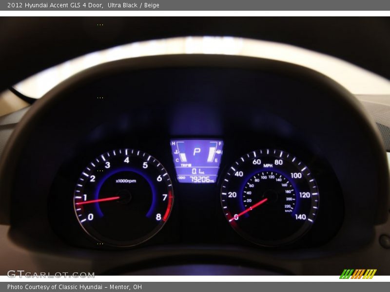 Ultra Black / Beige 2012 Hyundai Accent GLS 4 Door