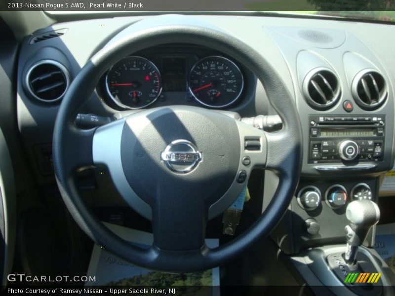 Pearl White / Black 2013 Nissan Rogue S AWD
