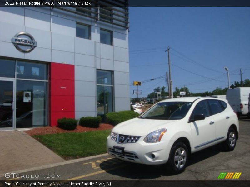 Pearl White / Black 2013 Nissan Rogue S AWD