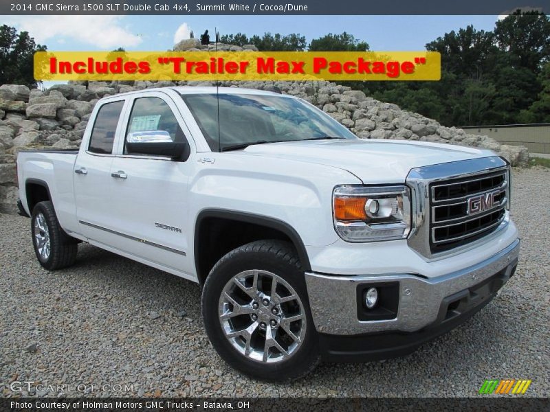 Summit White / Cocoa/Dune 2014 GMC Sierra 1500 SLT Double Cab 4x4
