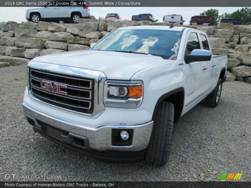 Summit White / Cocoa/Dune 2014 GMC Sierra 1500 SLT Double Cab 4x4