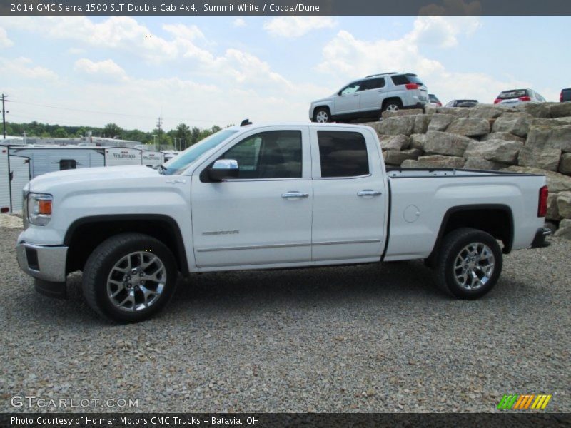 Summit White / Cocoa/Dune 2014 GMC Sierra 1500 SLT Double Cab 4x4