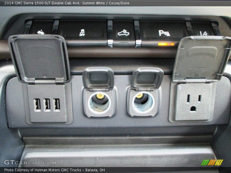 Summit White / Cocoa/Dune 2014 GMC Sierra 1500 SLT Double Cab 4x4