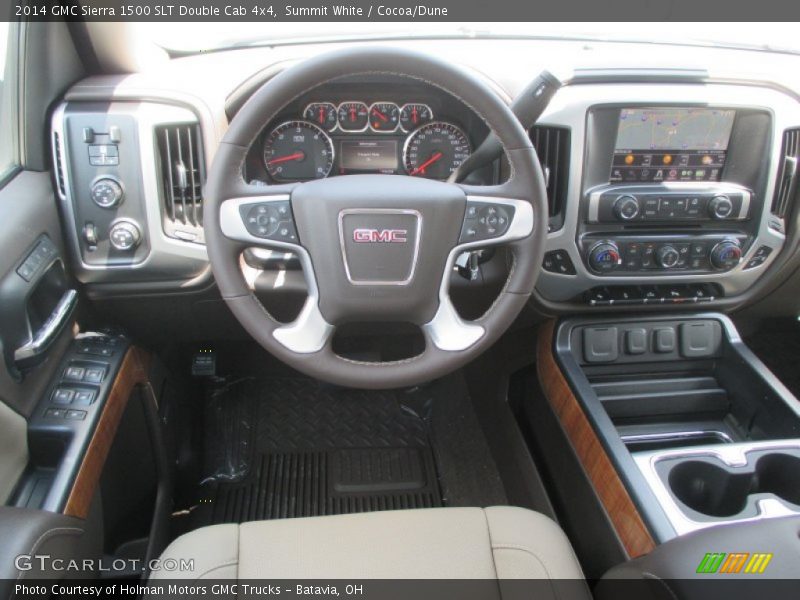 Summit White / Cocoa/Dune 2014 GMC Sierra 1500 SLT Double Cab 4x4