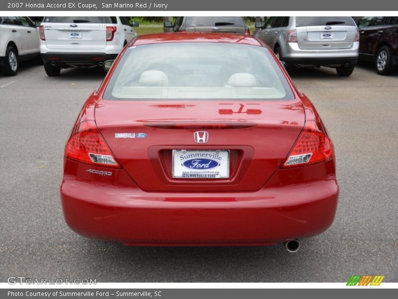 San Marino Red / Ivory 2007 Honda Accord EX Coupe