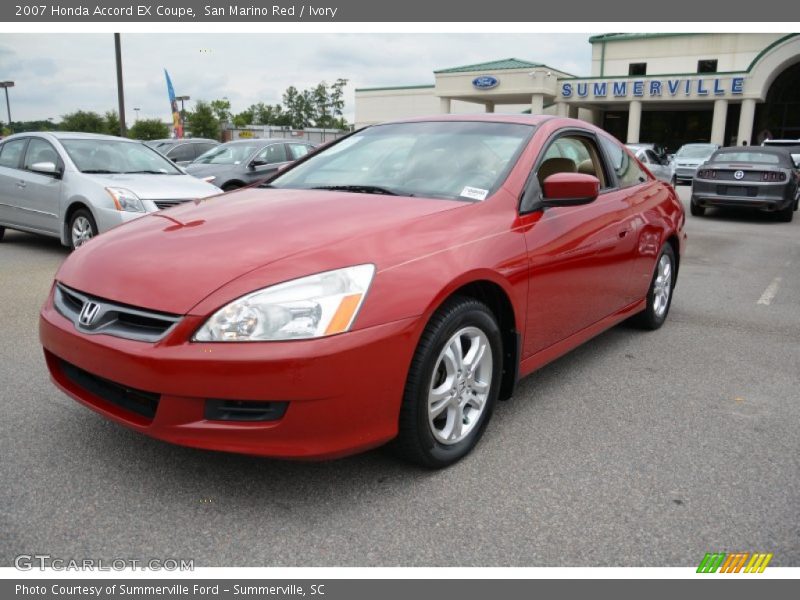 San Marino Red / Ivory 2007 Honda Accord EX Coupe