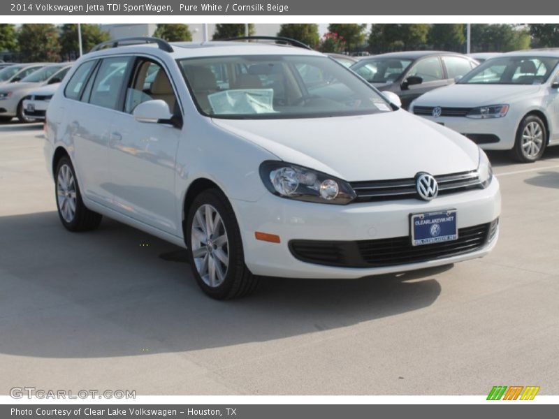 Pure White / Cornsilk Beige 2014 Volkswagen Jetta TDI SportWagen