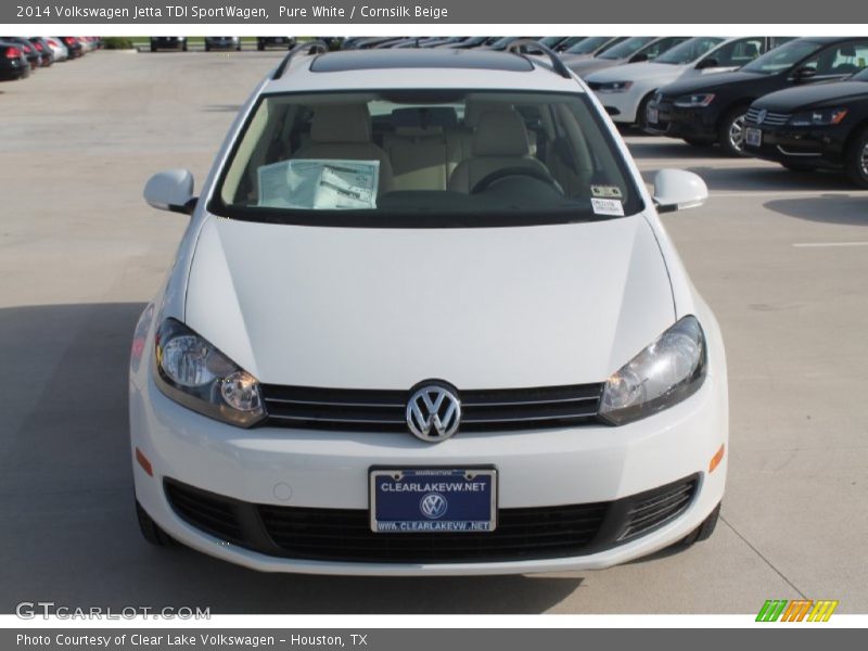 Pure White / Cornsilk Beige 2014 Volkswagen Jetta TDI SportWagen