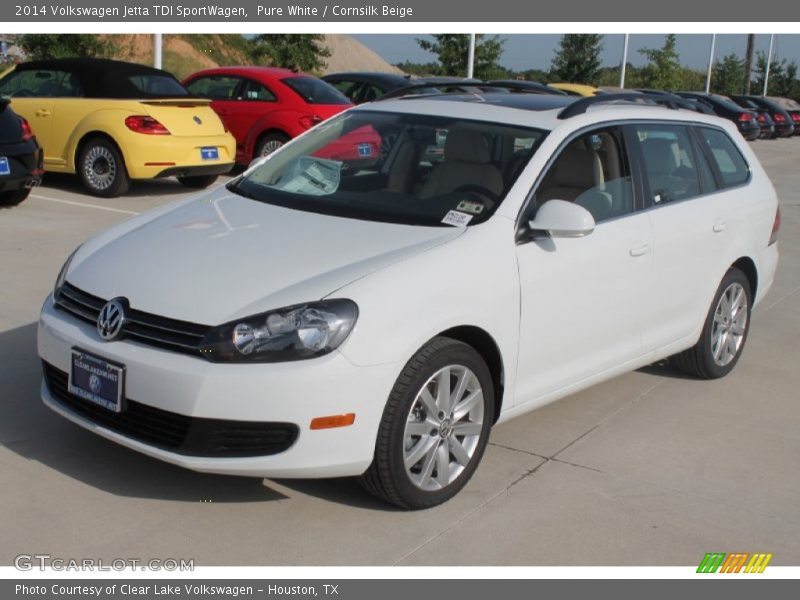Pure White / Cornsilk Beige 2014 Volkswagen Jetta TDI SportWagen