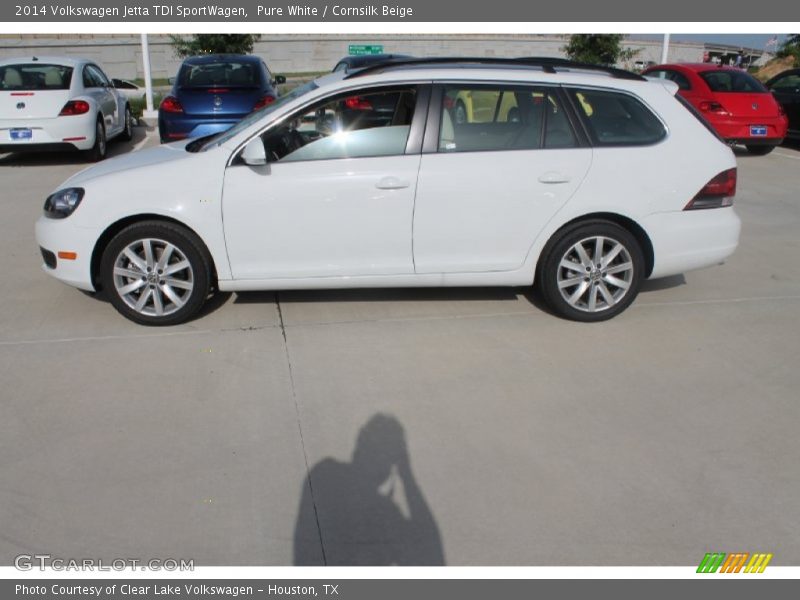 Pure White / Cornsilk Beige 2014 Volkswagen Jetta TDI SportWagen