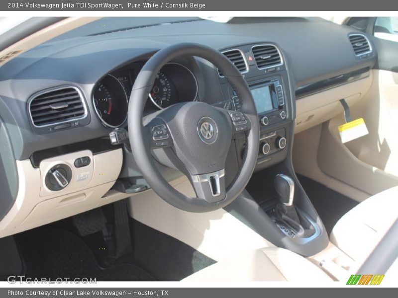 Pure White / Cornsilk Beige 2014 Volkswagen Jetta TDI SportWagen