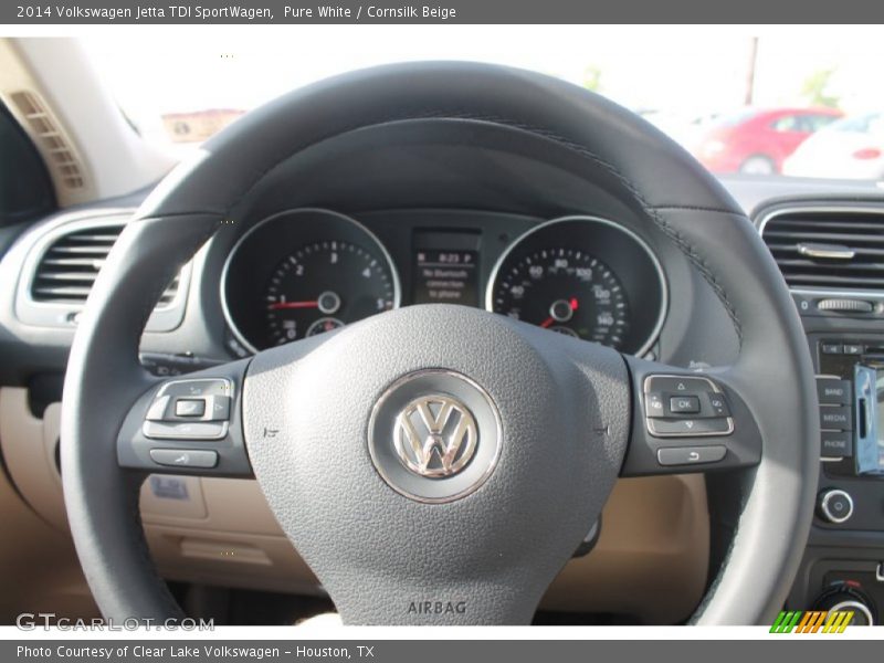 Pure White / Cornsilk Beige 2014 Volkswagen Jetta TDI SportWagen