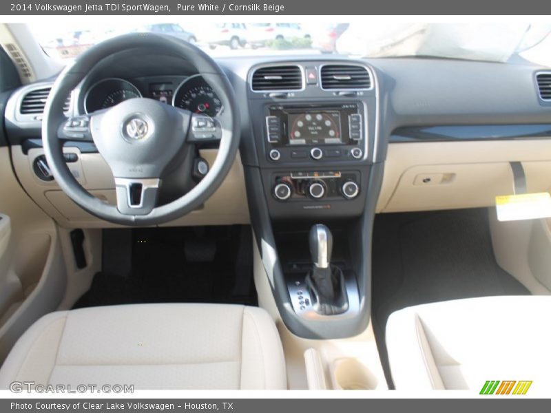 Pure White / Cornsilk Beige 2014 Volkswagen Jetta TDI SportWagen