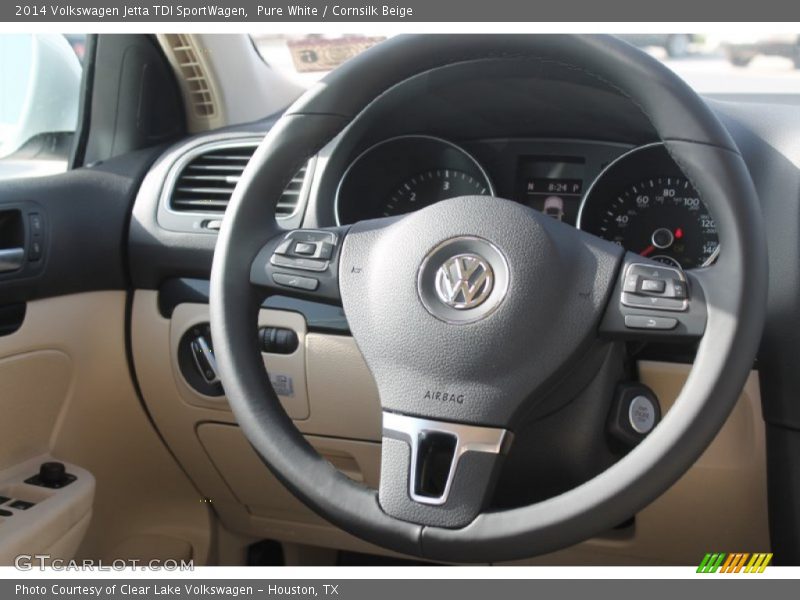 Pure White / Cornsilk Beige 2014 Volkswagen Jetta TDI SportWagen