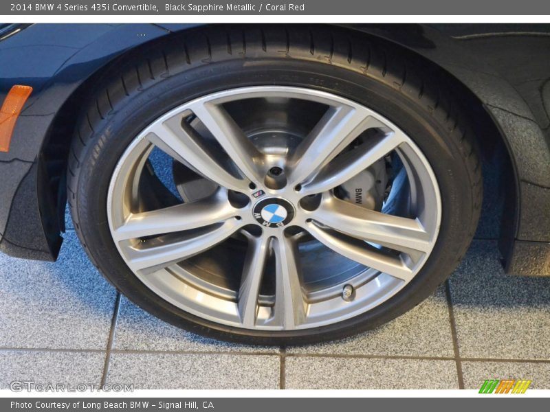 Black Sapphire Metallic / Coral Red 2014 BMW 4 Series 435i Convertible