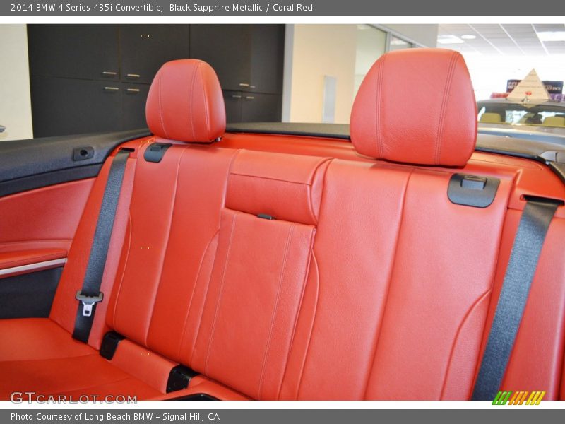 Black Sapphire Metallic / Coral Red 2014 BMW 4 Series 435i Convertible