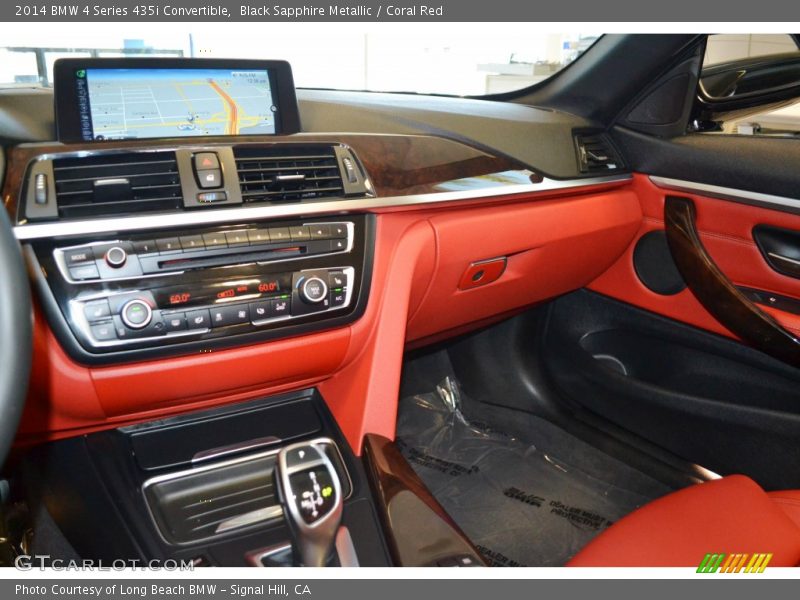 Black Sapphire Metallic / Coral Red 2014 BMW 4 Series 435i Convertible