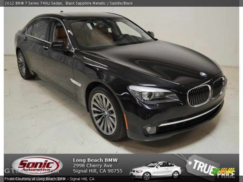 Black Sapphire Metallic / Saddle/Black 2012 BMW 7 Series 740Li Sedan