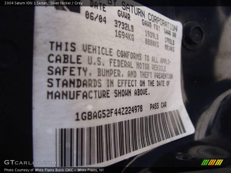 Silver Nickel / Grey 2004 Saturn ION 1 Sedan