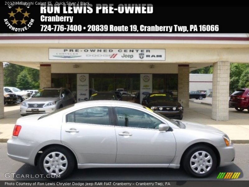 Quick Silver / Black 2012 Mitsubishi Galant ES