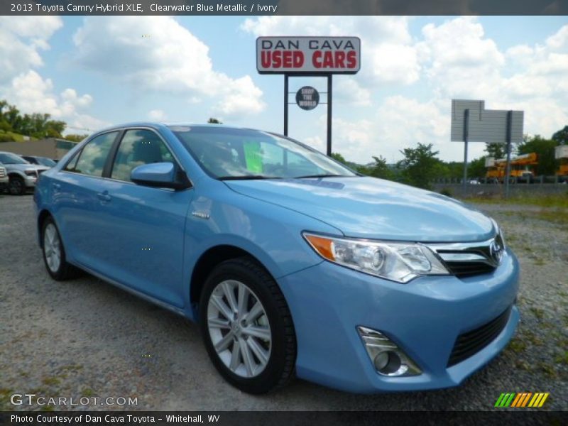 Clearwater Blue Metallic / Ivory 2013 Toyota Camry Hybrid XLE