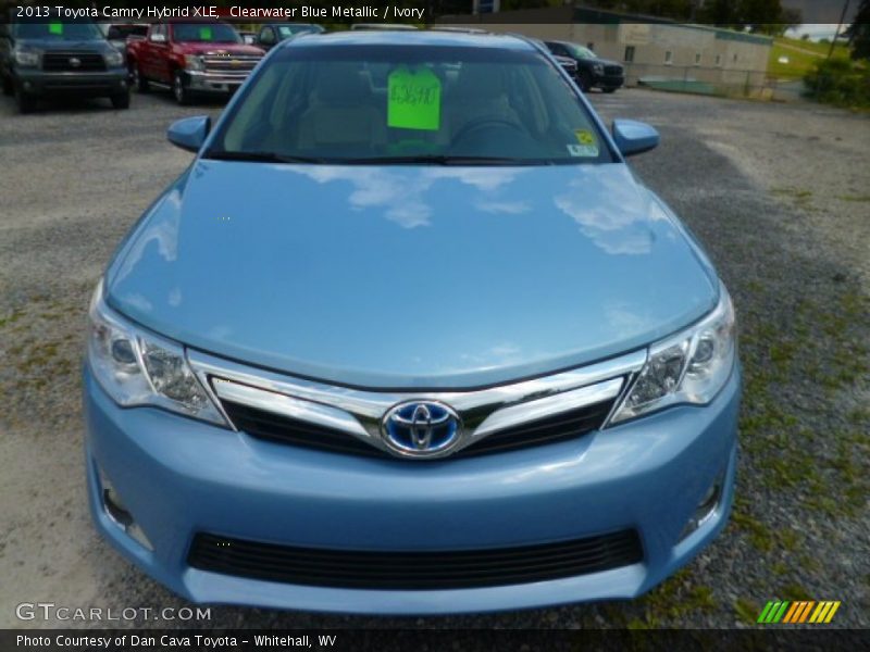 Clearwater Blue Metallic / Ivory 2013 Toyota Camry Hybrid XLE