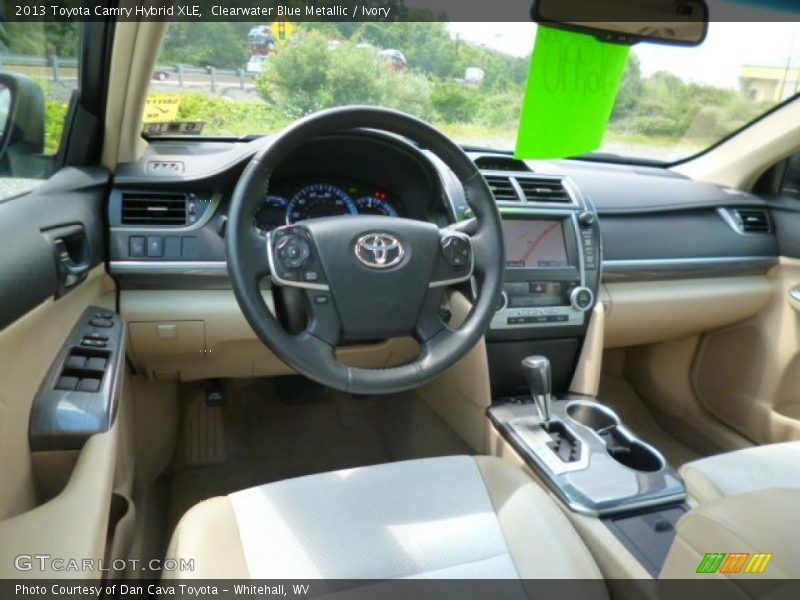 Clearwater Blue Metallic / Ivory 2013 Toyota Camry Hybrid XLE