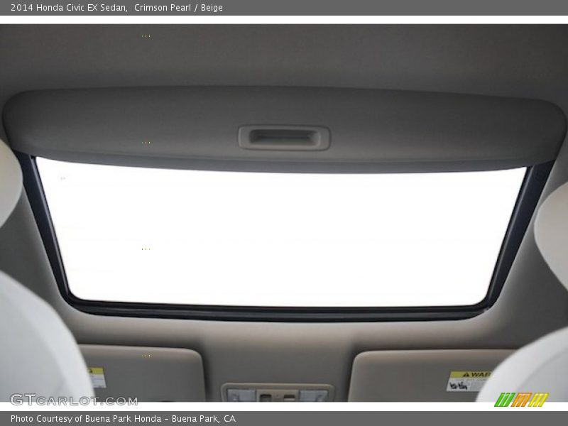 Crimson Pearl / Beige 2014 Honda Civic EX Sedan
