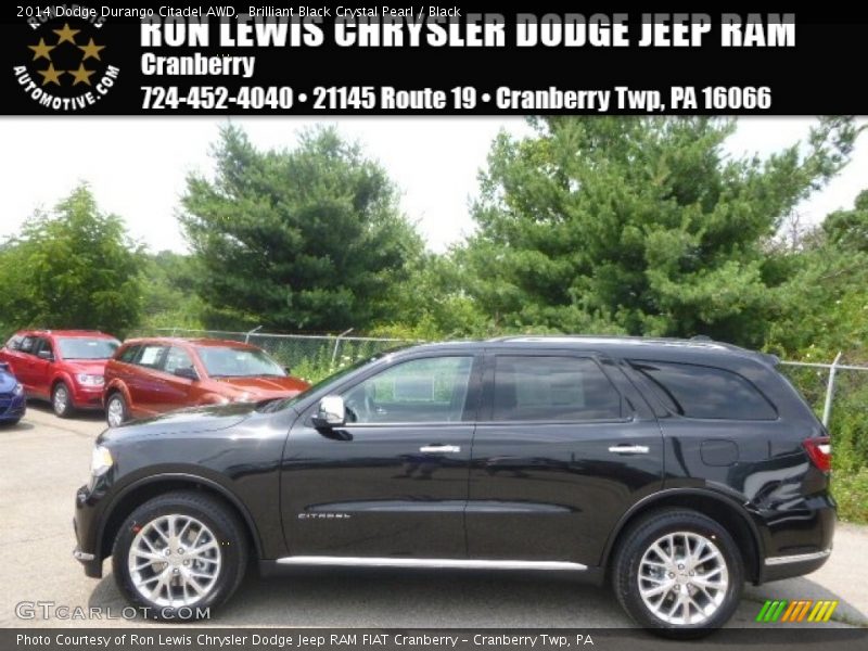 Brilliant Black Crystal Pearl / Black 2014 Dodge Durango Citadel AWD