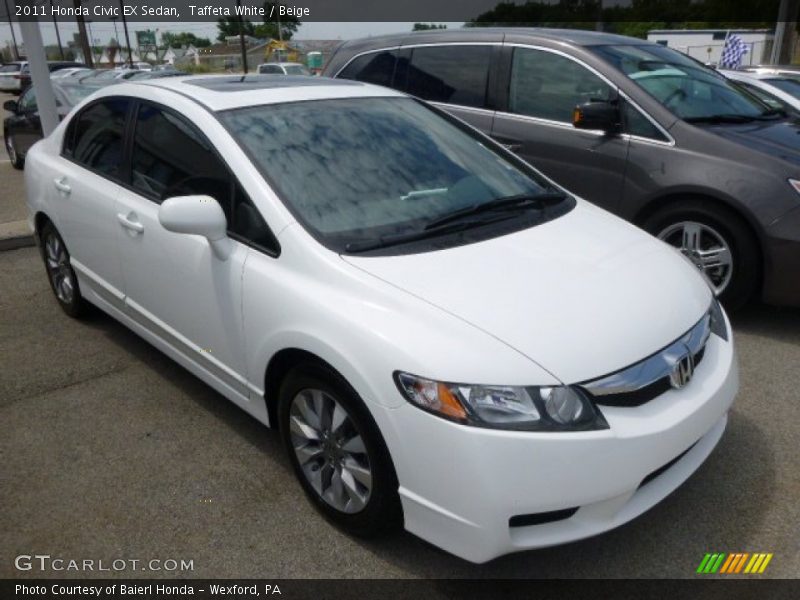 Taffeta White / Beige 2011 Honda Civic EX Sedan
