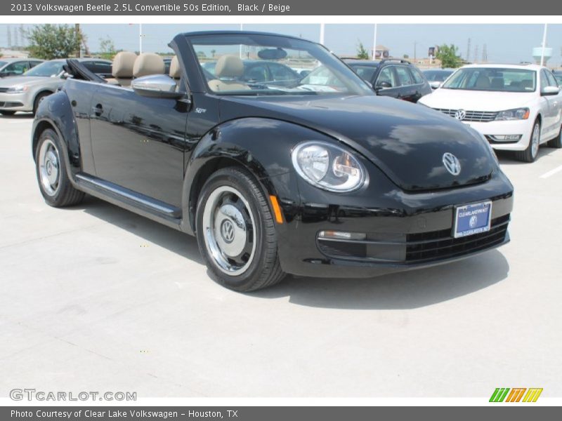Black / Beige 2013 Volkswagen Beetle 2.5L Convertible 50s Edition