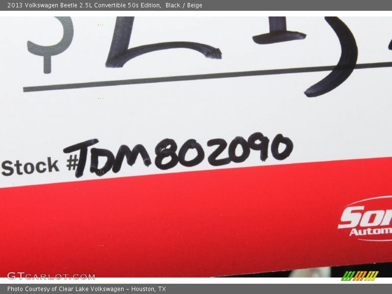 Black / Beige 2013 Volkswagen Beetle 2.5L Convertible 50s Edition