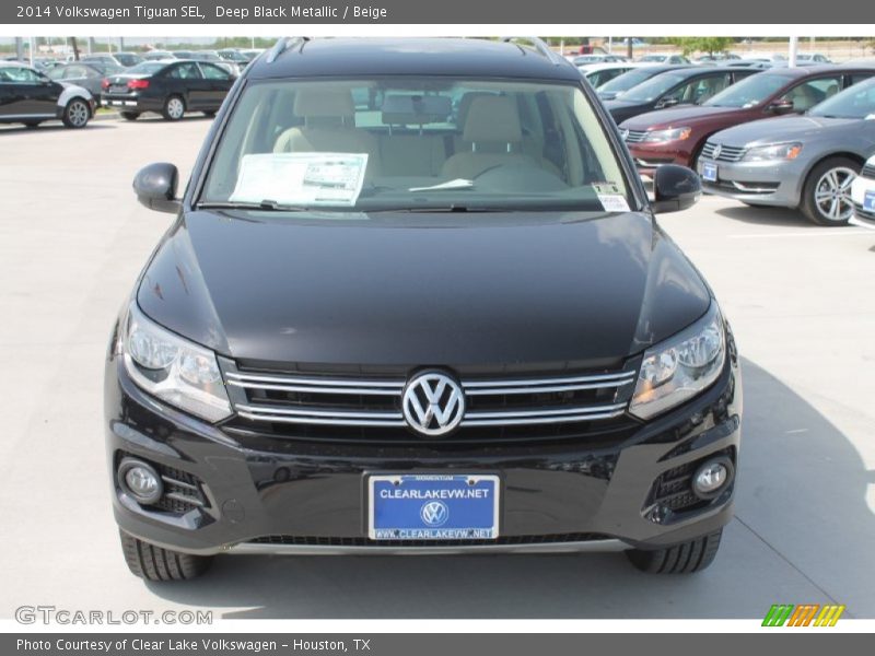 Deep Black Metallic / Beige 2014 Volkswagen Tiguan SEL