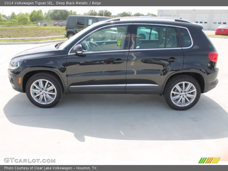 Deep Black Metallic / Beige 2014 Volkswagen Tiguan SEL