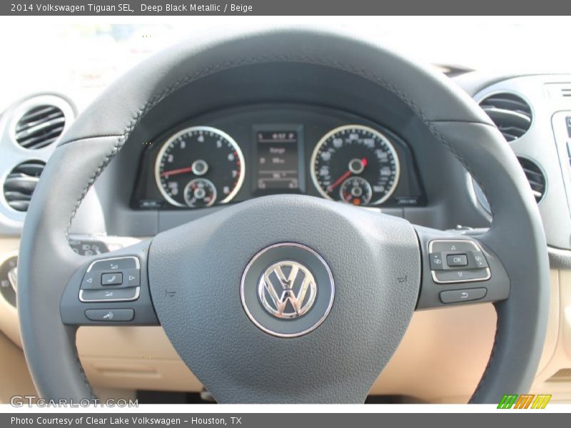 Deep Black Metallic / Beige 2014 Volkswagen Tiguan SEL