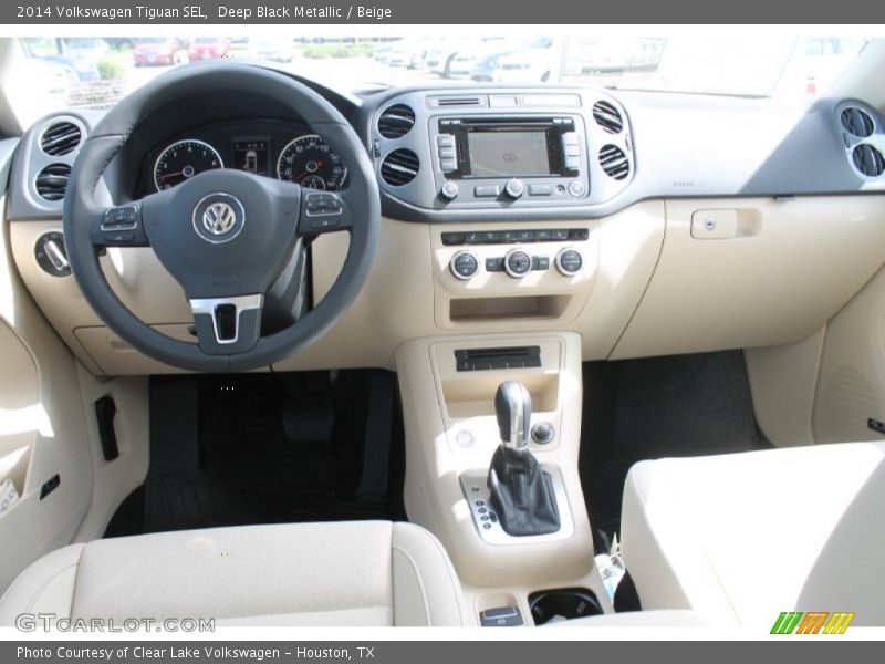 Deep Black Metallic / Beige 2014 Volkswagen Tiguan SEL