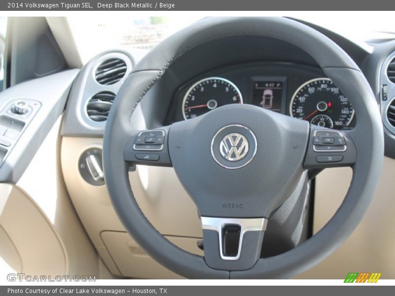 Deep Black Metallic / Beige 2014 Volkswagen Tiguan SEL