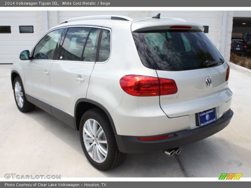 White Gold Metallic / Beige 2014 Volkswagen Tiguan SEL
