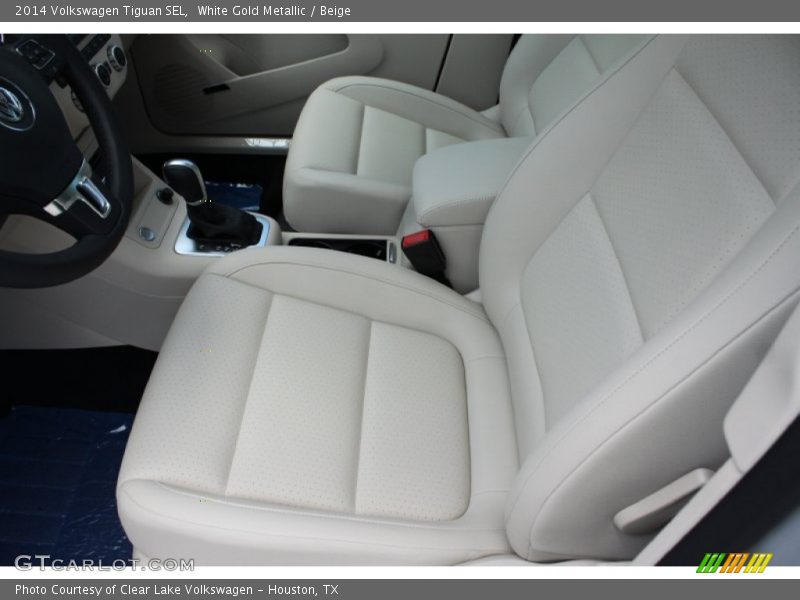White Gold Metallic / Beige 2014 Volkswagen Tiguan SEL