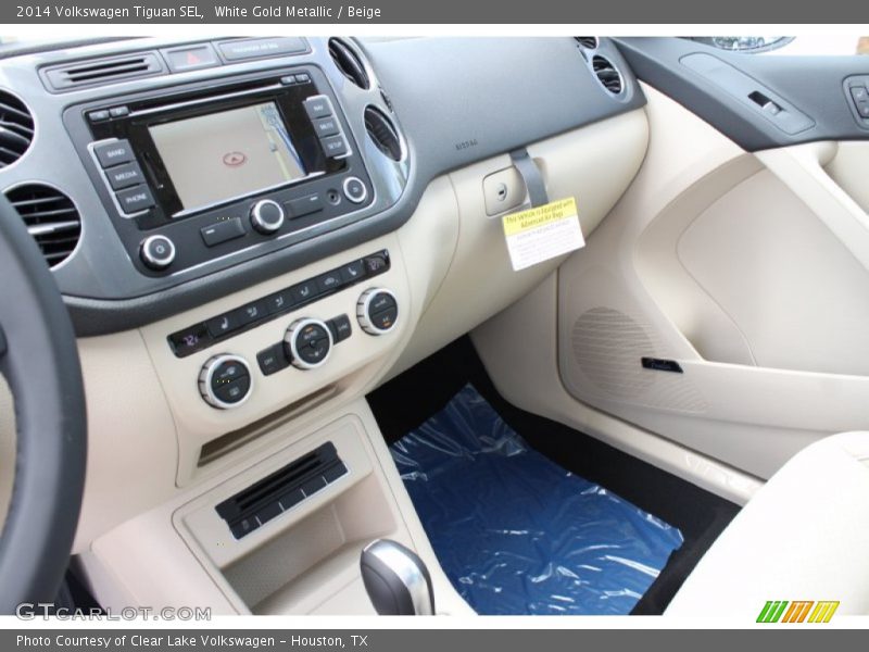 White Gold Metallic / Beige 2014 Volkswagen Tiguan SEL