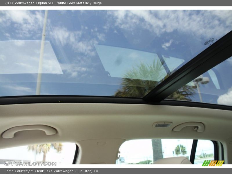 White Gold Metallic / Beige 2014 Volkswagen Tiguan SEL