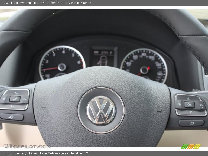White Gold Metallic / Beige 2014 Volkswagen Tiguan SEL