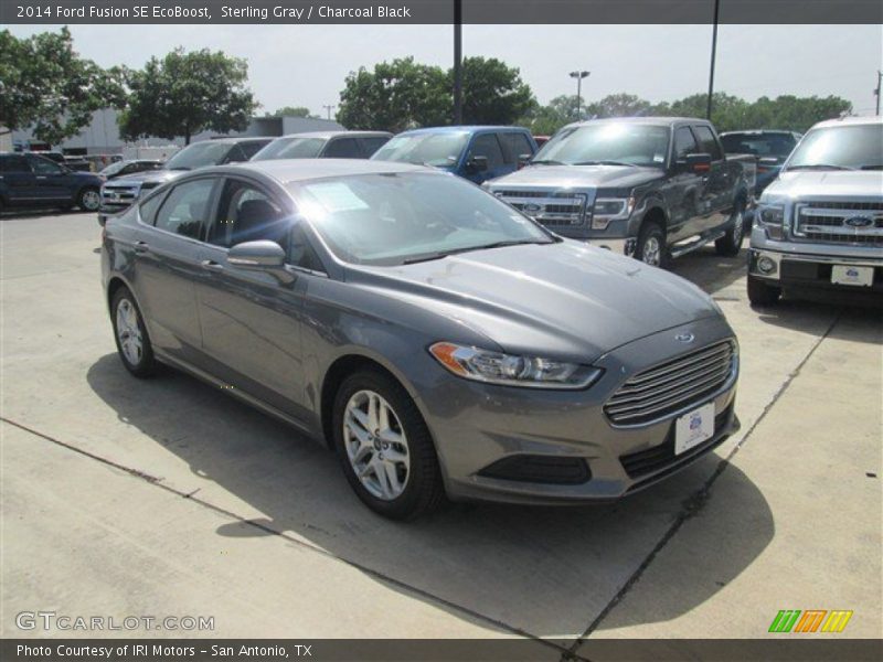 Sterling Gray / Charcoal Black 2014 Ford Fusion SE EcoBoost